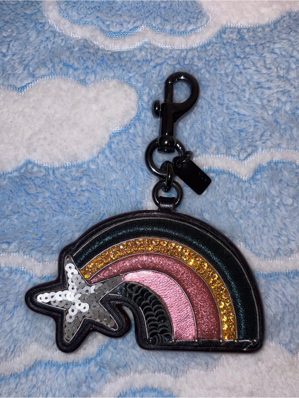Coach Embellished Rainbow Bag Charm 27254 keychain